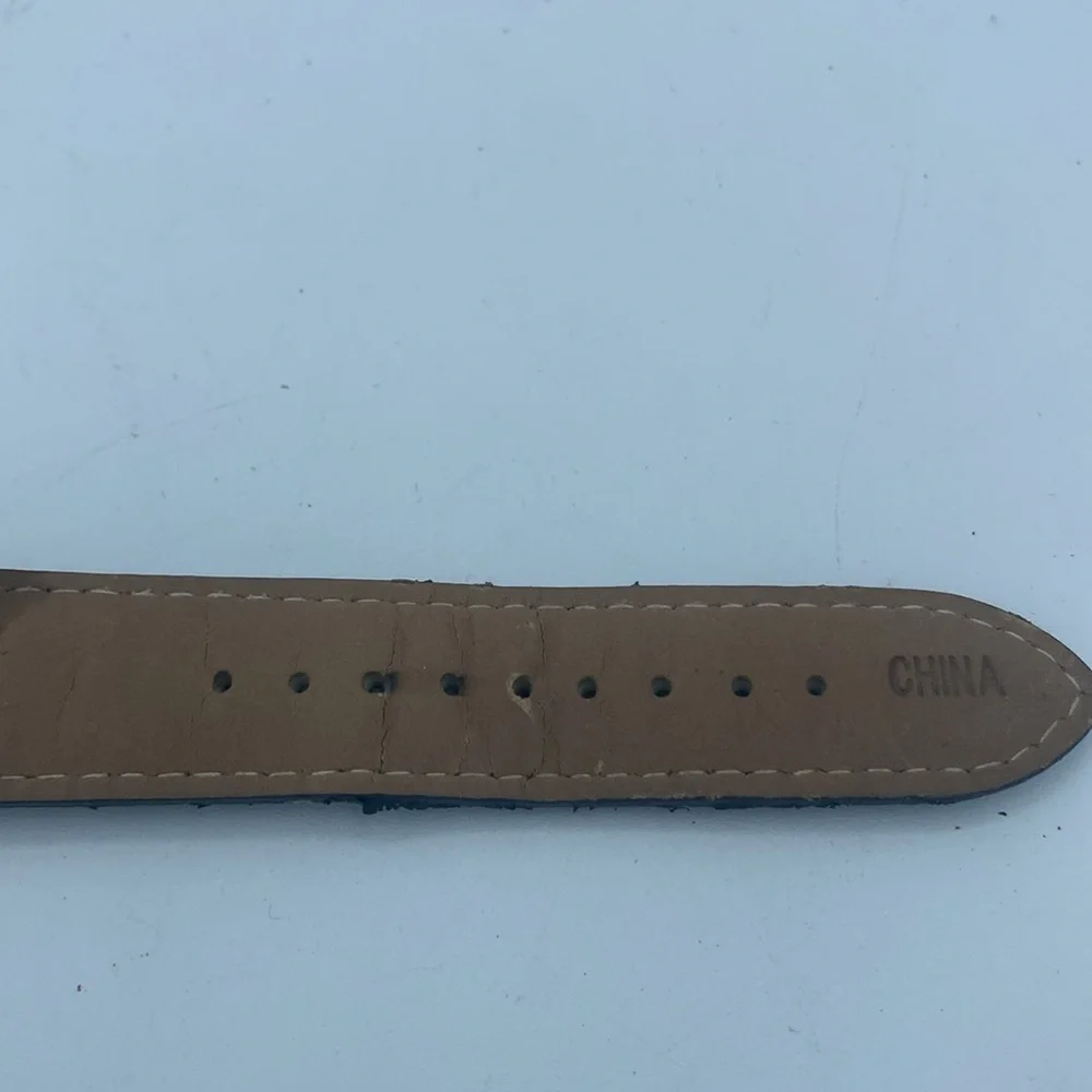 US Polo Assn rose gold tone wristwatch faux leather black band needs battery